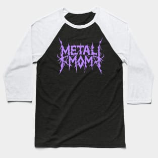 Metal Mom: Death Metal Band Logo Design Baseball T-Shirt